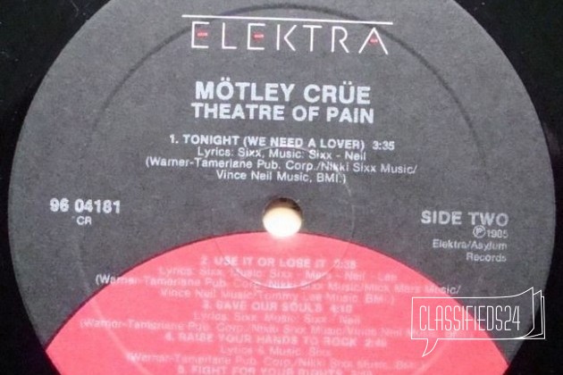 Motley Crue Theatre Of Pain LP в городе Москва, фото 4, Грампластинки