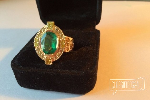 Уникальный перстень с изумрудом и бриллиантами в городе Фрязино, фото 2, стоимость: 270 000 руб.