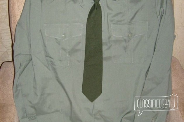 Рубашка повседневная военная оливковая с галстуком в городе Воронеж, фото 1, телефон продавца: +7 (952) 545-33-55