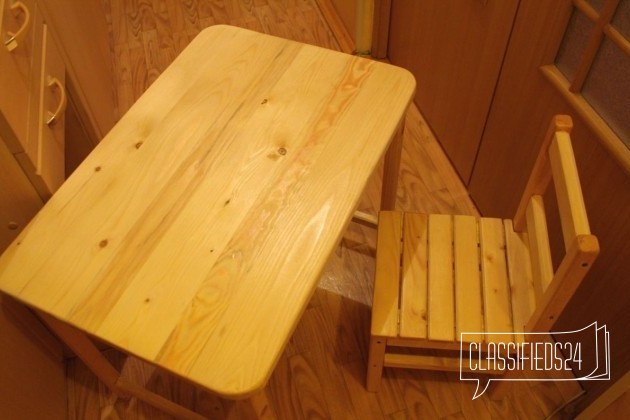 Деревянные стол и стул детские (сосна) в городе Кострома, фото 2, телефон продавца: +7 (953) 652-89-45