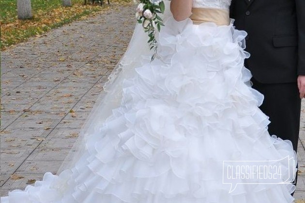Шикарное пышное свадебное платье со шлейфом в городе Москва, фото 4, Московская область