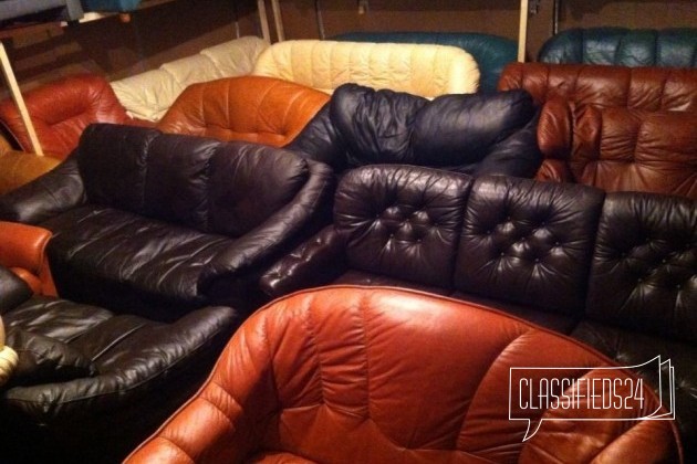 Удобный Кожаный диван из Финляндии б/у в городе Санкт-Петербург, фото 1, телефон продавца: +7 (953) 151-73-79