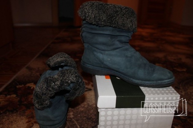 Продаются зимние полусапожки натр замша синие в городе Тюмень, фото 1, Женская обувь