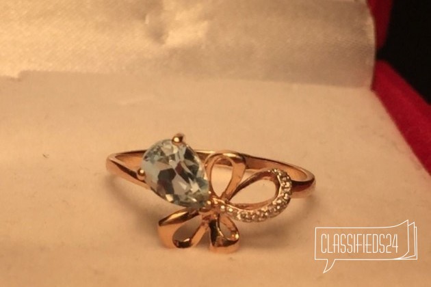 Изысканное золотое кольцо 585 пробы с топазом в городе Санкт-Петербург, фото 1, телефон продавца: +7 (911) 014-30-84