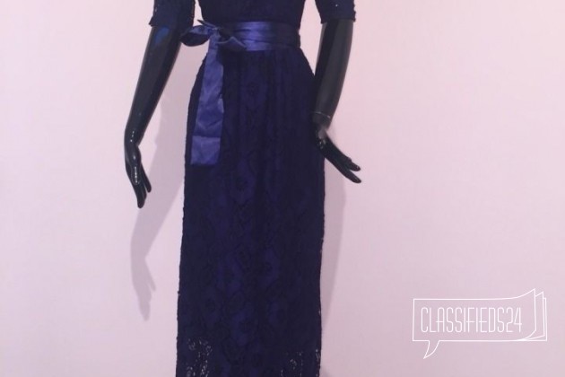 Новое длинное платье синее гипюровое р. 44, 46.48 в городе Москва, фото 1, телефон продавца: +7 (985) 852-15-47
