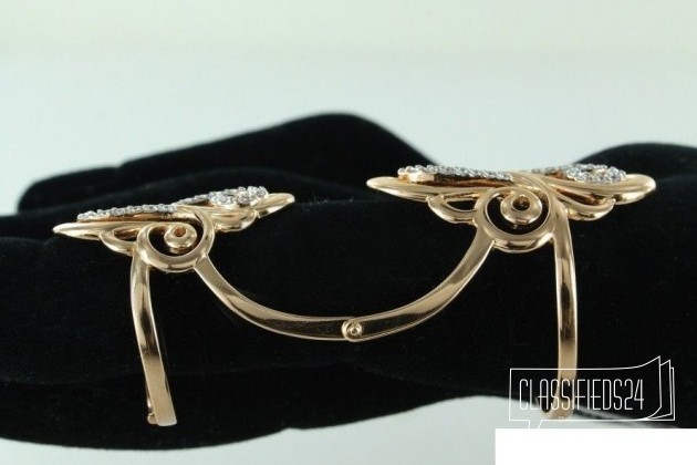 Золотое фаланговое кольцо с фианитами в городе Москва, фото 1, стоимость: 23 857 руб.