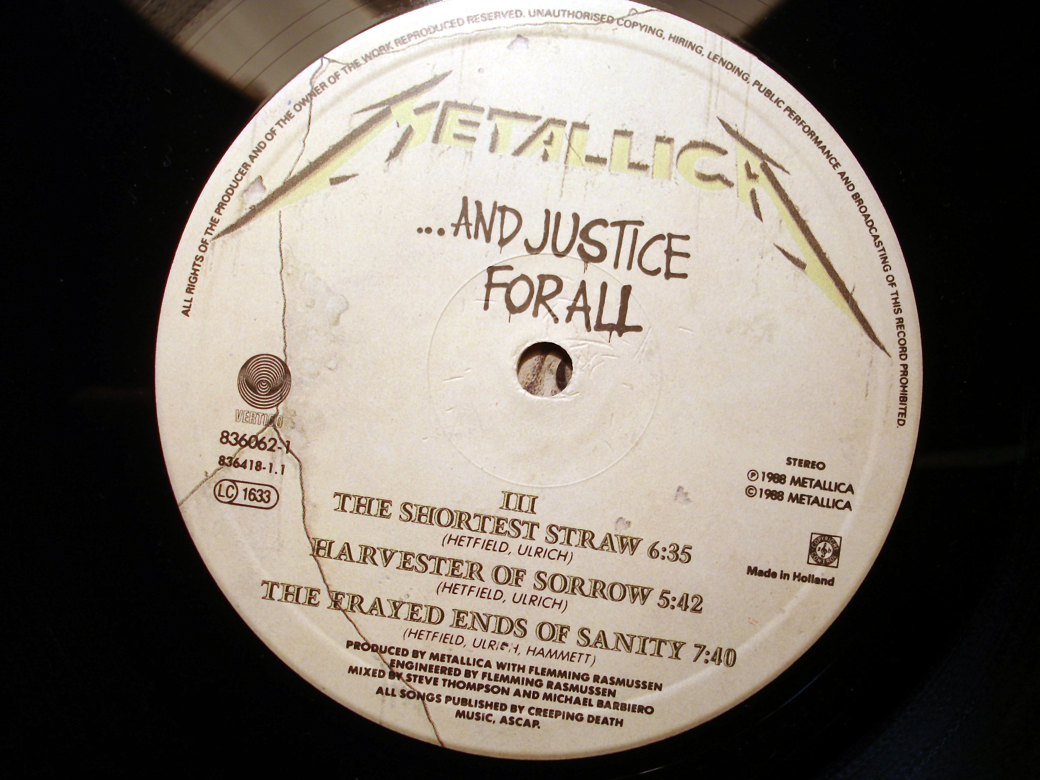 Пластинка виниловая грампластинка  Metallica ‎– ...And Justice For All  в городе Санкт-Петербург, фото 6, телефон продавца: +7 (904) 558-15-13