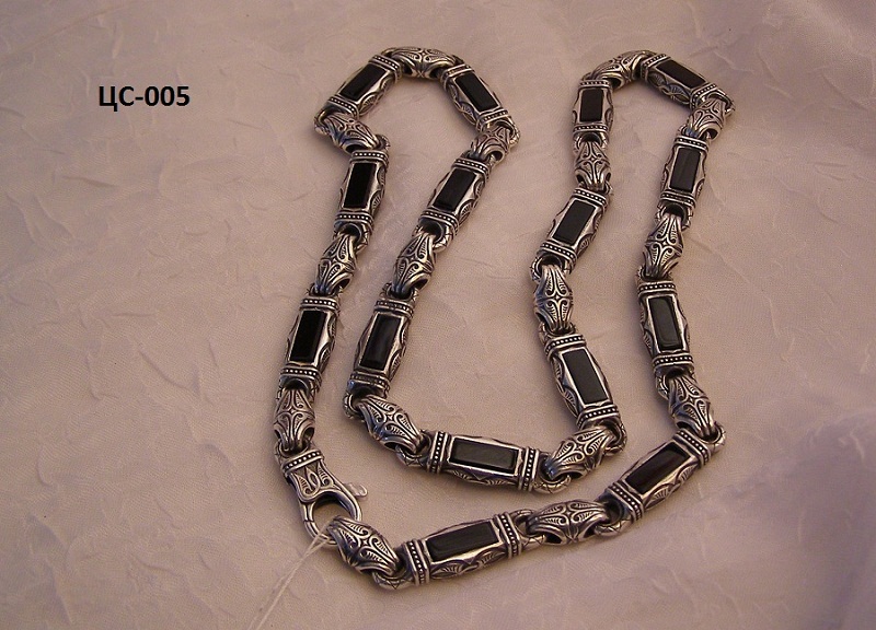 Массивная мужская цепь с вставками из оникса в городе Москва, фото 2, телефон продавца: +7 (978) 074-57-80