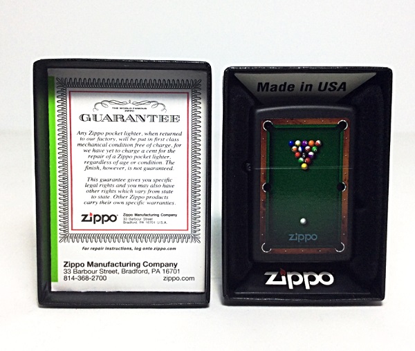 Зажигалка Zippo 78201 Pool Table в городе Москва, фото 2, телефон продавца: +7 (903) 549-22-17