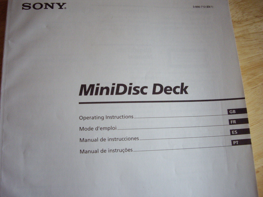Инструкция для мини-дисковой деки  SONY  MDS-J930  Япония  в городе Челябинск, фото 1, Прочая аудиотехника