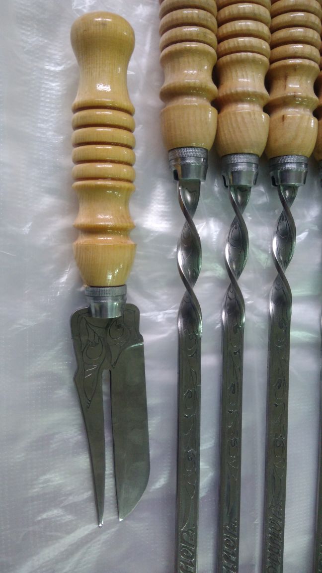 Шашлычные наборы с  деревянными ручками  (9 предметов) в городе Ставрополь, фото 2, Другое