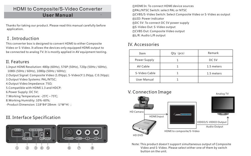 Конвертер HDMI сигнала либо на видео (RCA, композитный, video, тюльпан) либо на S-видео (S-video) выход в городе Томск, фото 10, телефон продавца: +7 (913) 816-63-96