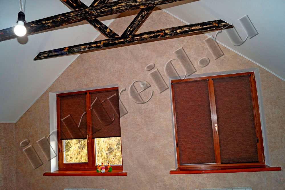 Рулонные шторы на коричневые рамы в городе Волгоград, фото 10, Шторы