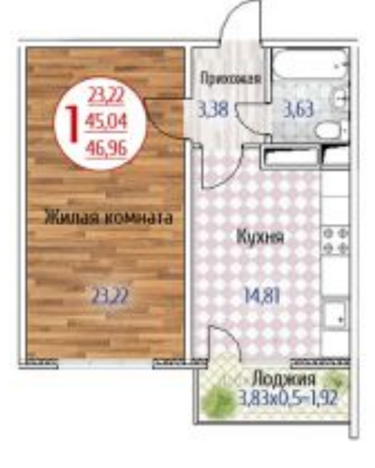 продам 1 -комнатную квартиру в городе Яблоновский, фото 1, Вторичный рынок