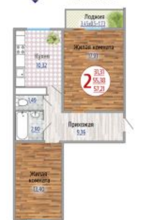 Продам 2-комнатную квартиру  в городе Яблоновский, фото 1, телефон продавца: +7 (918) 342-33-43