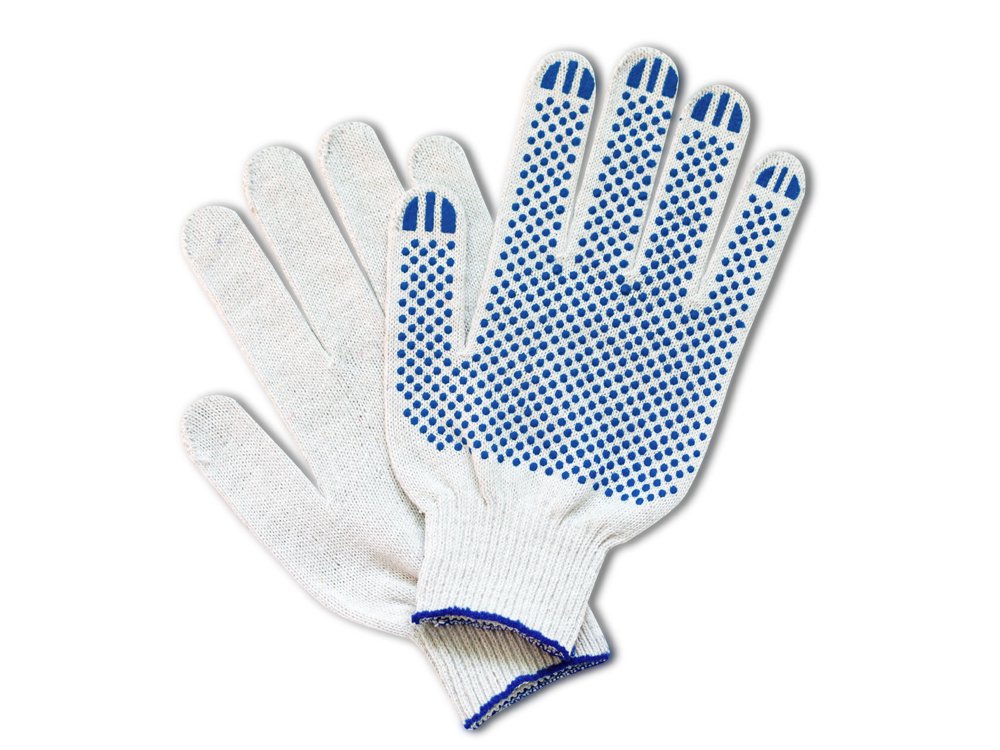 перчатки 5ти нитевые с точками пвх в городе Старовеличковская, фото 1, Краснодарский край