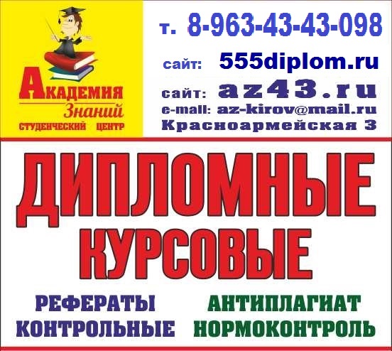 Академия Знаний - мы Консультируем и сопровождаем студентов в процессе подготовки ими Магистерской диссертации, ВКР Бакалавра, Дипломного проекта, Дипломной работы, Курсовой работы, реферата, контрольной работы, отчета по практике, ЭССЭ, проверка работ на в городе Киров, фото 1, Кировская область