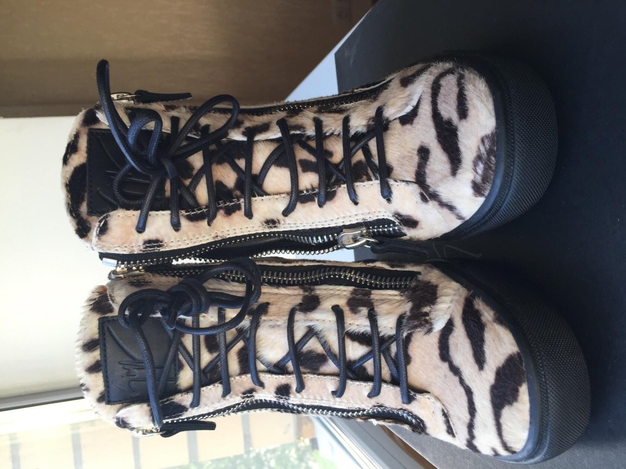 Сникерсы ботинки полусапожки новые giuseppe zanotti италия 39 размер женские на танкетке кожа черные в городе Москва, фото 2, Московская область