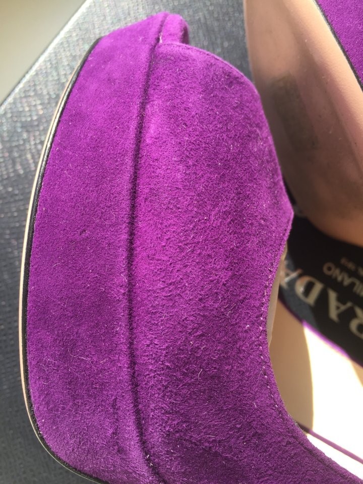 Туфли новые prada италия 39 размер замша сиреневые фиолетовые платформа 2 см каблук шпилька 11 см вн в городе Москва, фото 6, Женская обувь