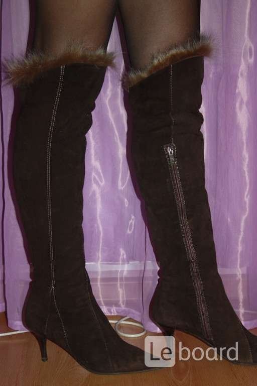 Ботфорты сапоги fabiani италия 39 38 размер коричневые замша зима мех таскана зимние женские сапожки в городе Москва, фото 2, Женская обувь