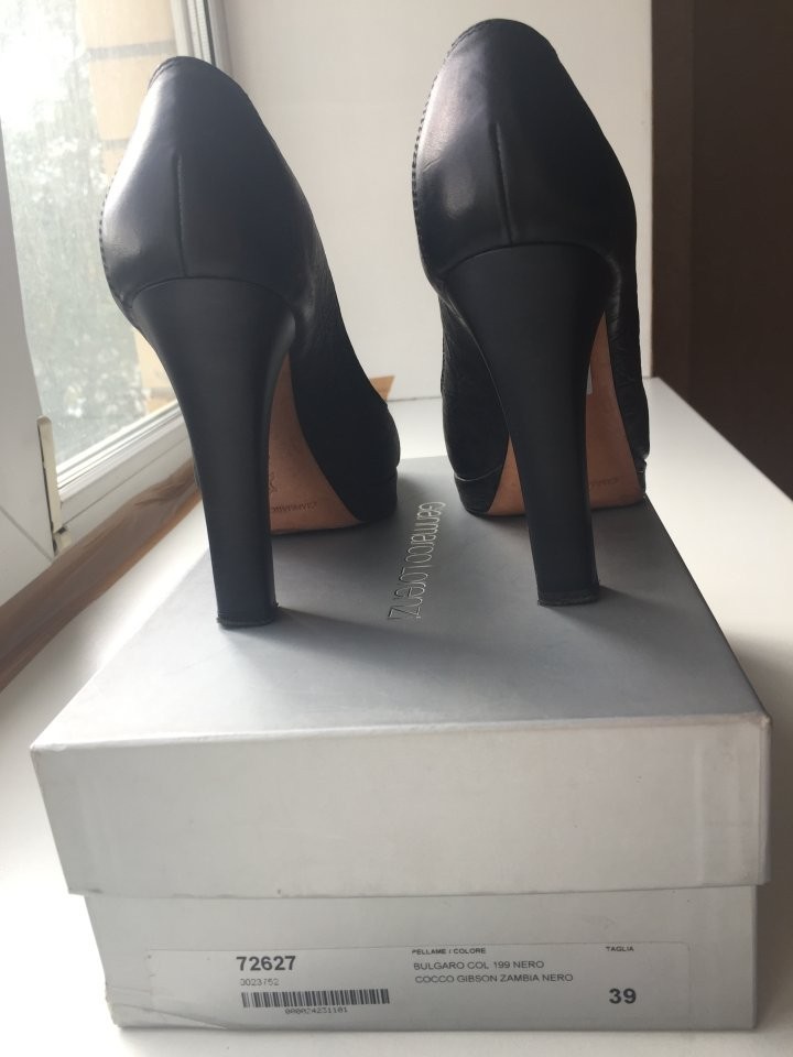 Туфли gianmarco lorenzi италия 39 размер кожа черные платформа 1см каблук 10 шпилька женские кожаные в городе Москва, фото 10, Женская обувь