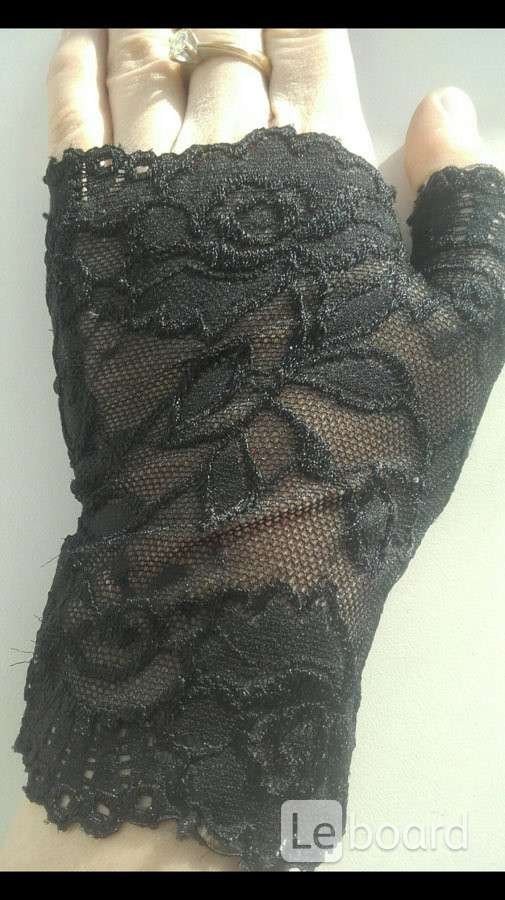 Перчатки митенки кружева чёрные стретч гипюр без пальцев женские аксессуары мода стиль размер 42 44 в городе Москва, фото 7, телефон продавца: +7 (905) 721-56-56