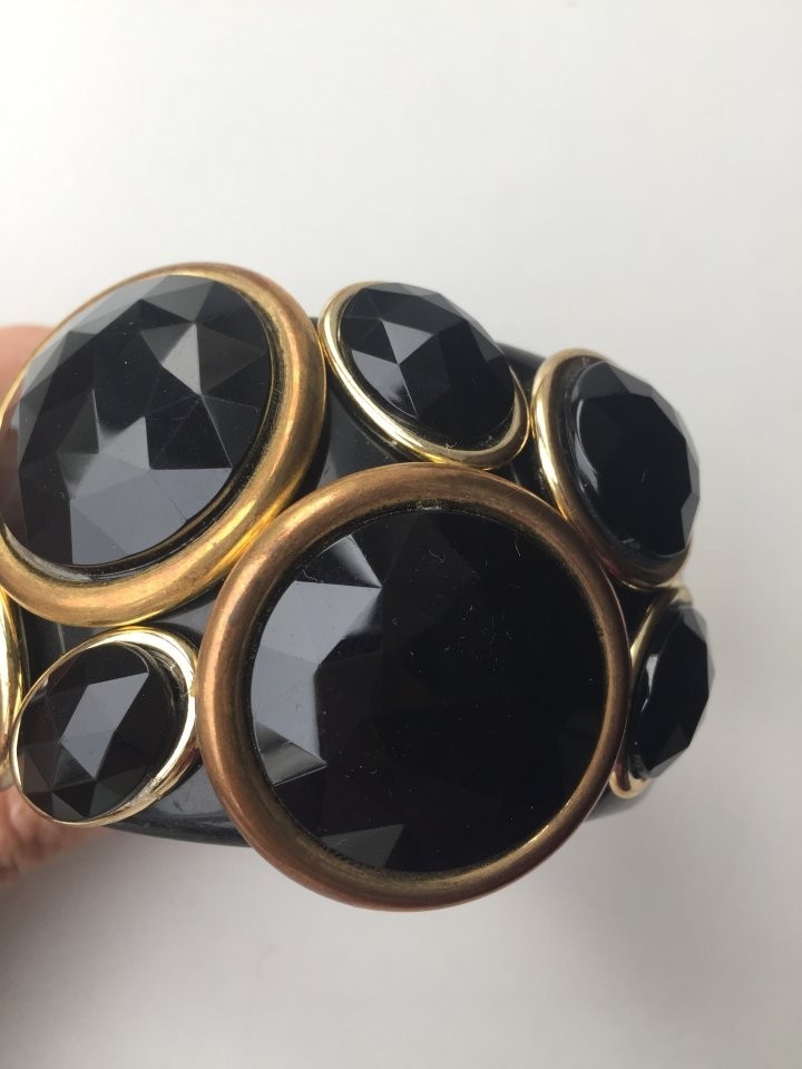 Браслет новый черный камни стразы swarovski сваровски кристаллы металл золото широкий пластик в городе Москва, фото 4, Бижутерия