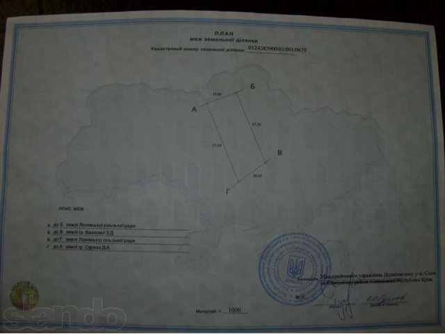 Продается земельный участок в Крыму в городе Саранск, фото 1, стоимость: 350 000 руб.